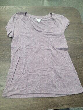 Forever 21 Short Sleeve V Neck Tee Red Heather Womens Medium